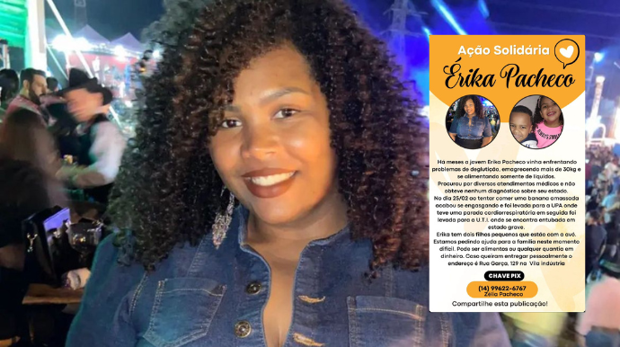 Família pede ajuda com doações após jovem sofrer parada cardiorrespiratória com engasgo em Tupã