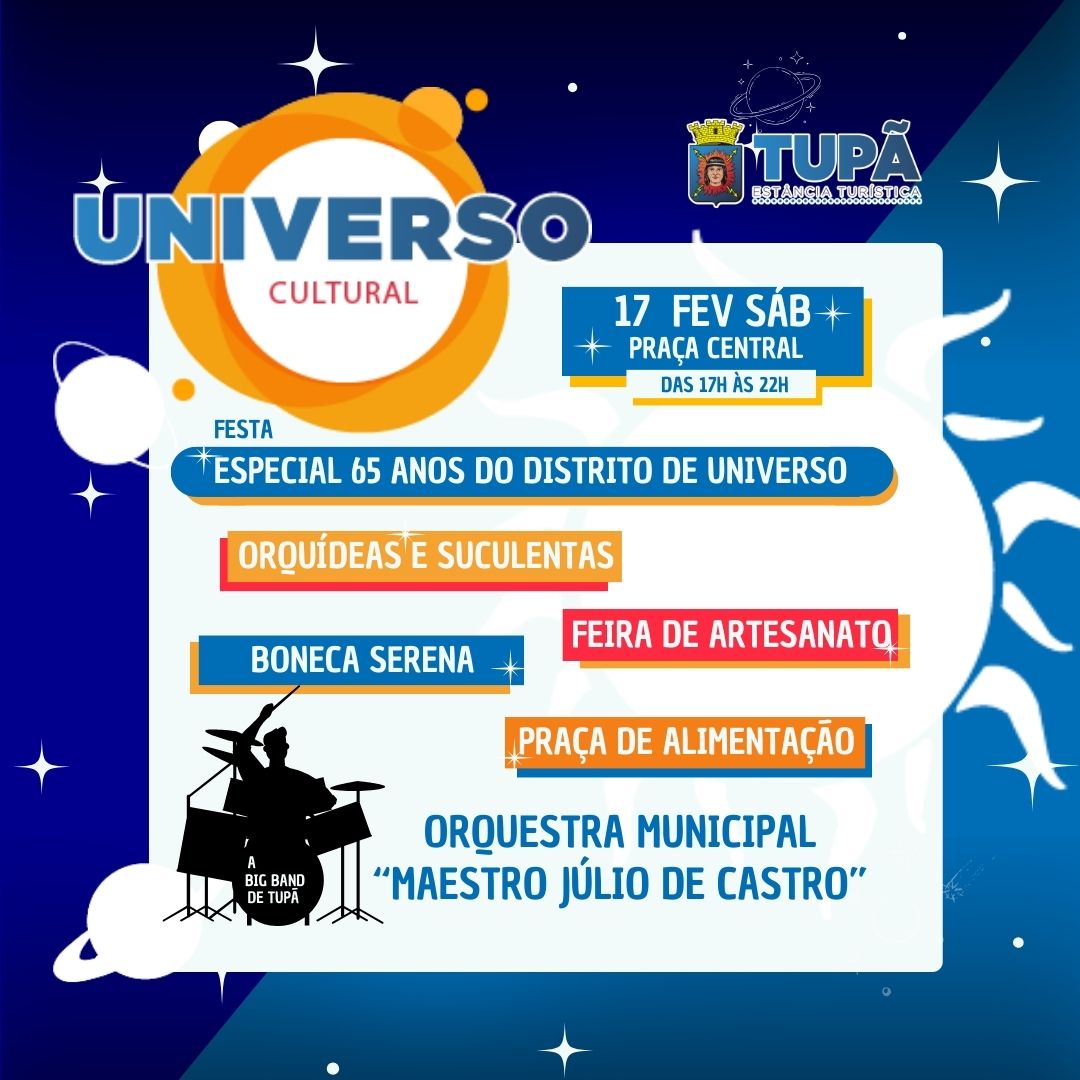 Comemoração do 65º aniversário do distrito de Universo será neste sábado