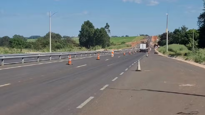 Novo trecho da SP-294 será interditado entre Marília e Oriente — Foto: Adolfo Lima/TV TEM